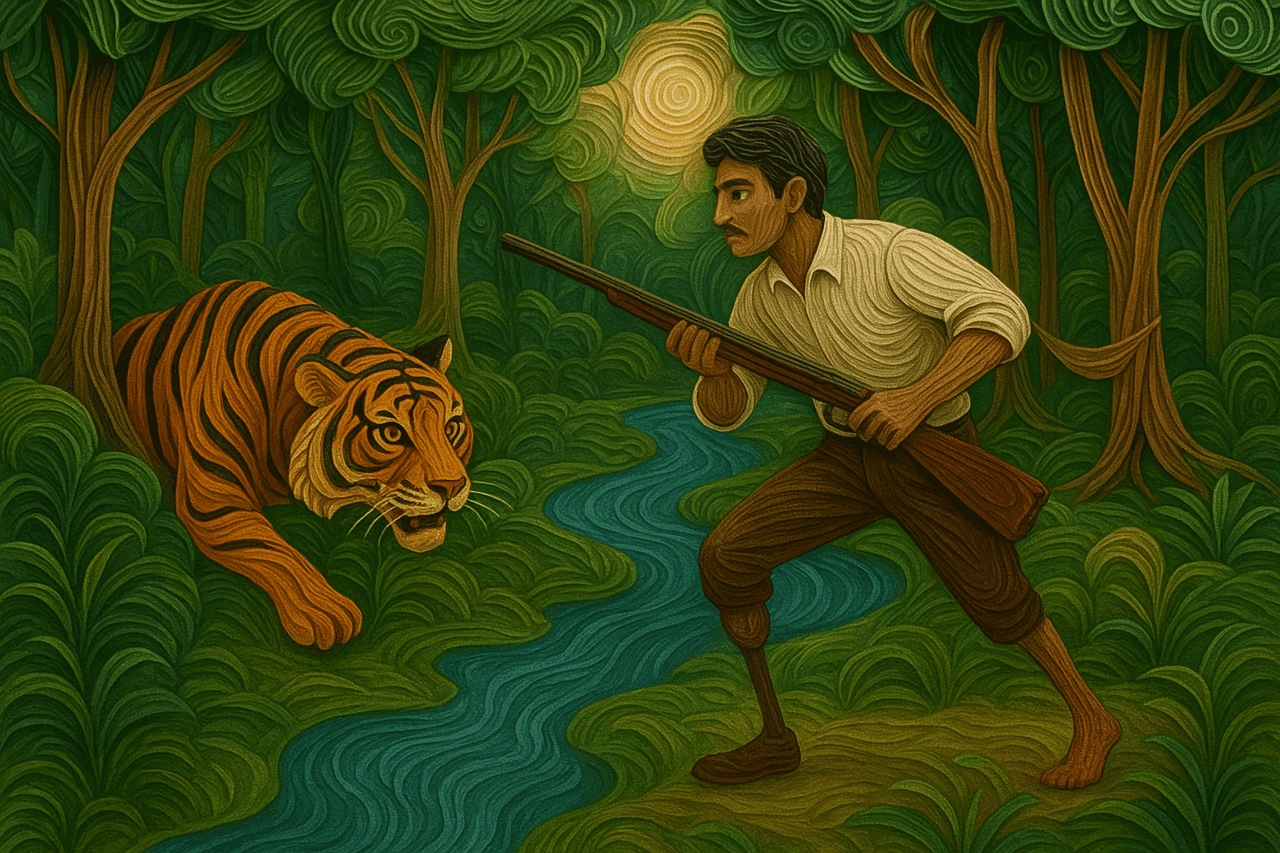 Ilustracion de El mocho y el tigre