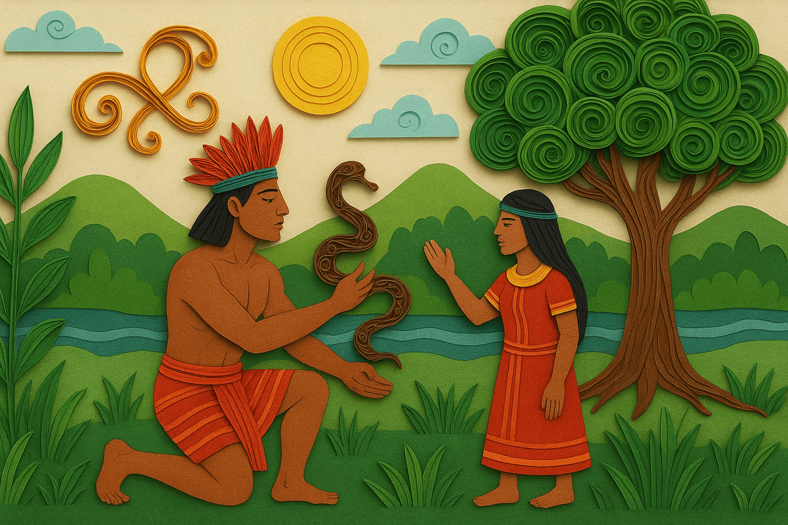 Ilustracion de la comunidad Guahíbo - Sikuani