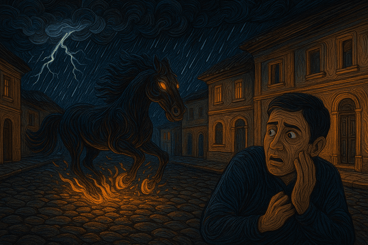 Ilustracion de La mula herrada