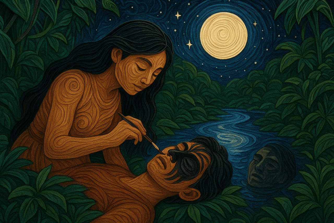 Ilustracion de Origen de la luna