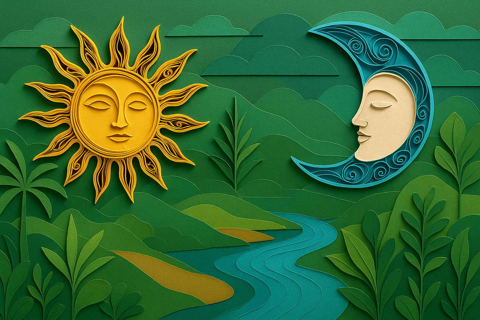 Ilustracion de la categoria sol y luna