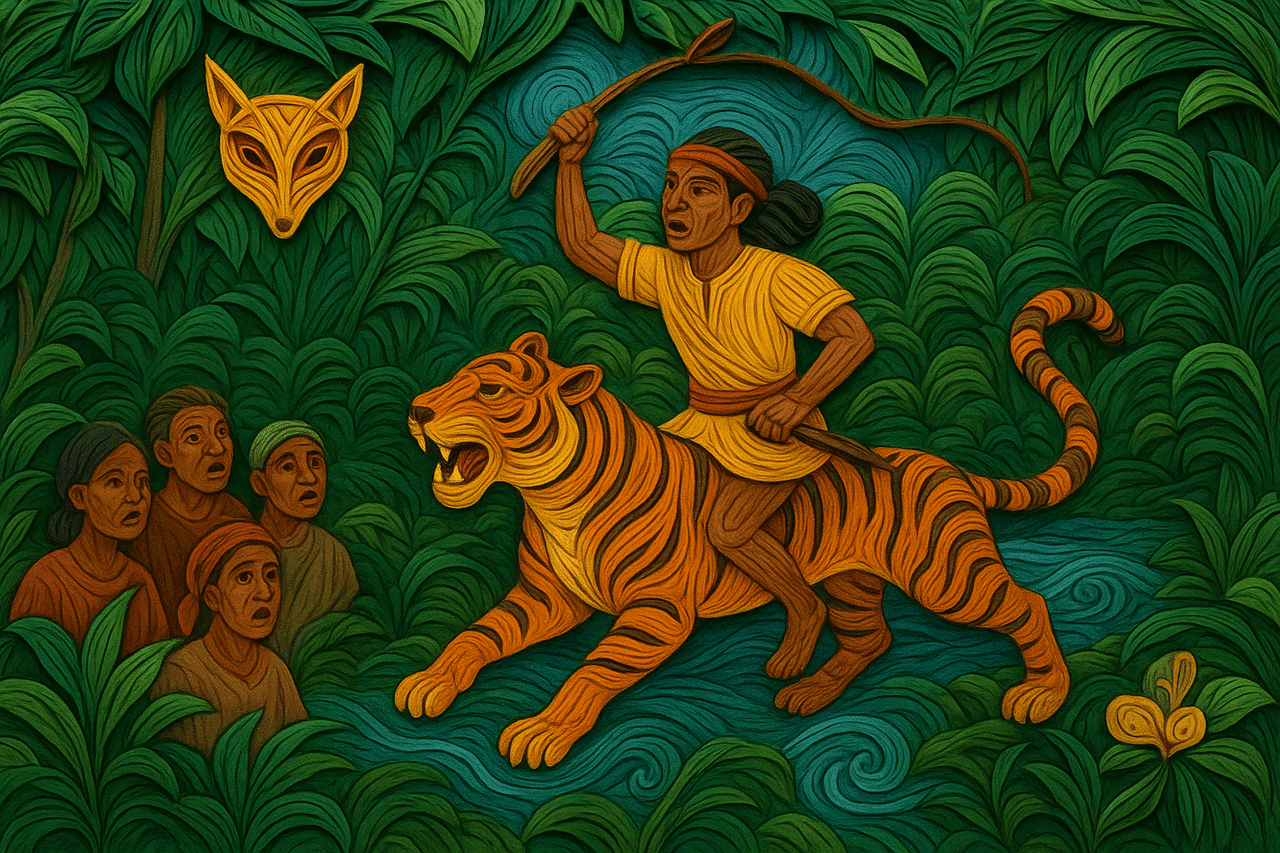 Ilustración de Tigre y Nansi