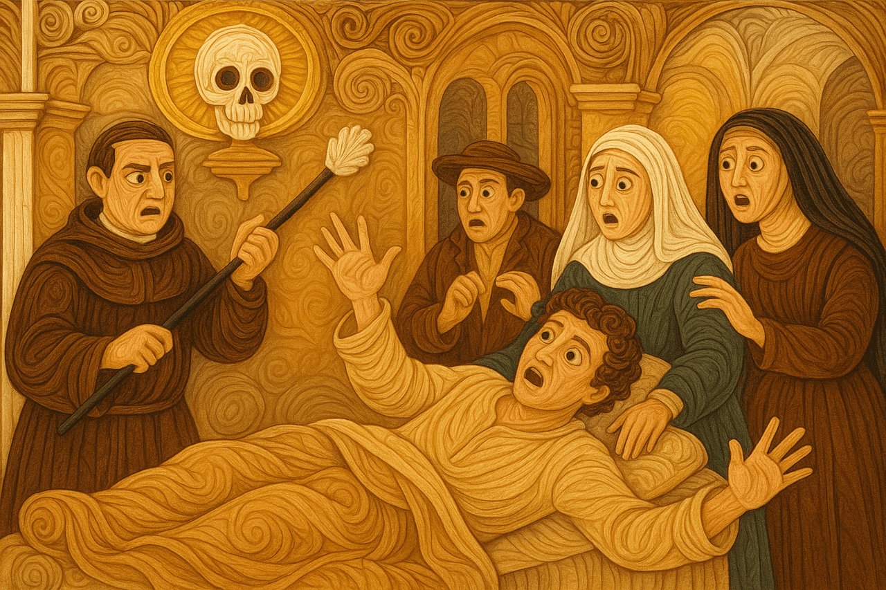 Ilustracion de A Dios rogando y con el mazo dando