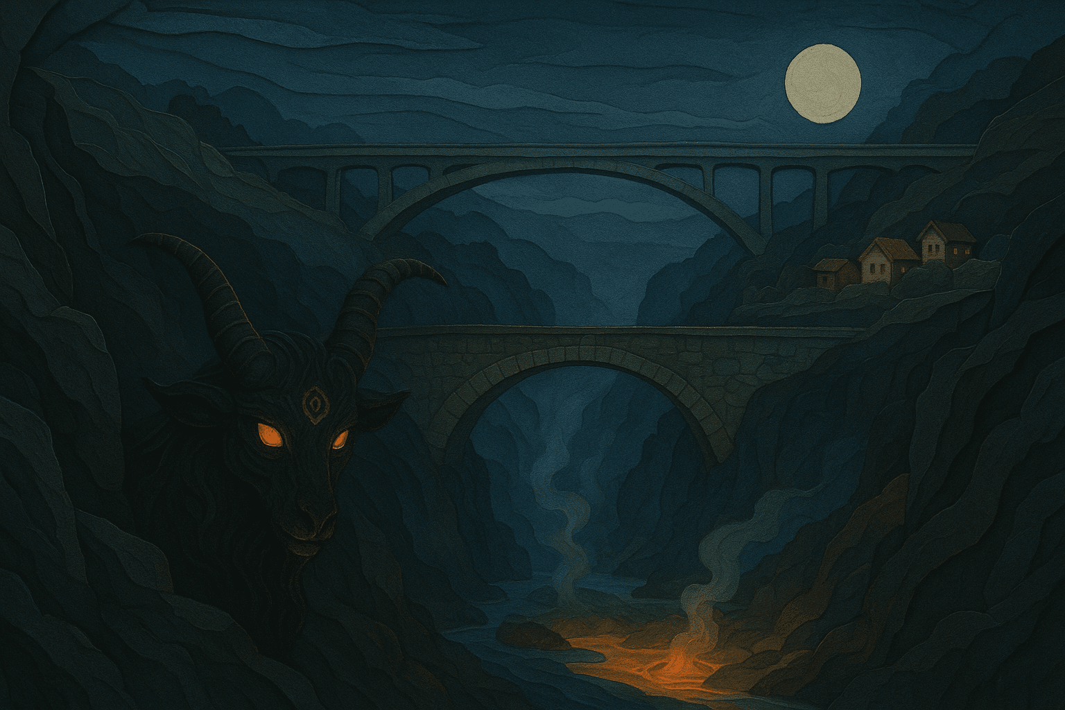 Ilustracion de El Diablo Chivo de Rumichaca