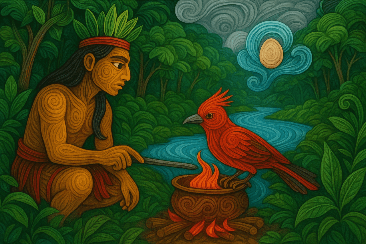 Ilustracion de El Diluvio y las Hazañas de Buinaima