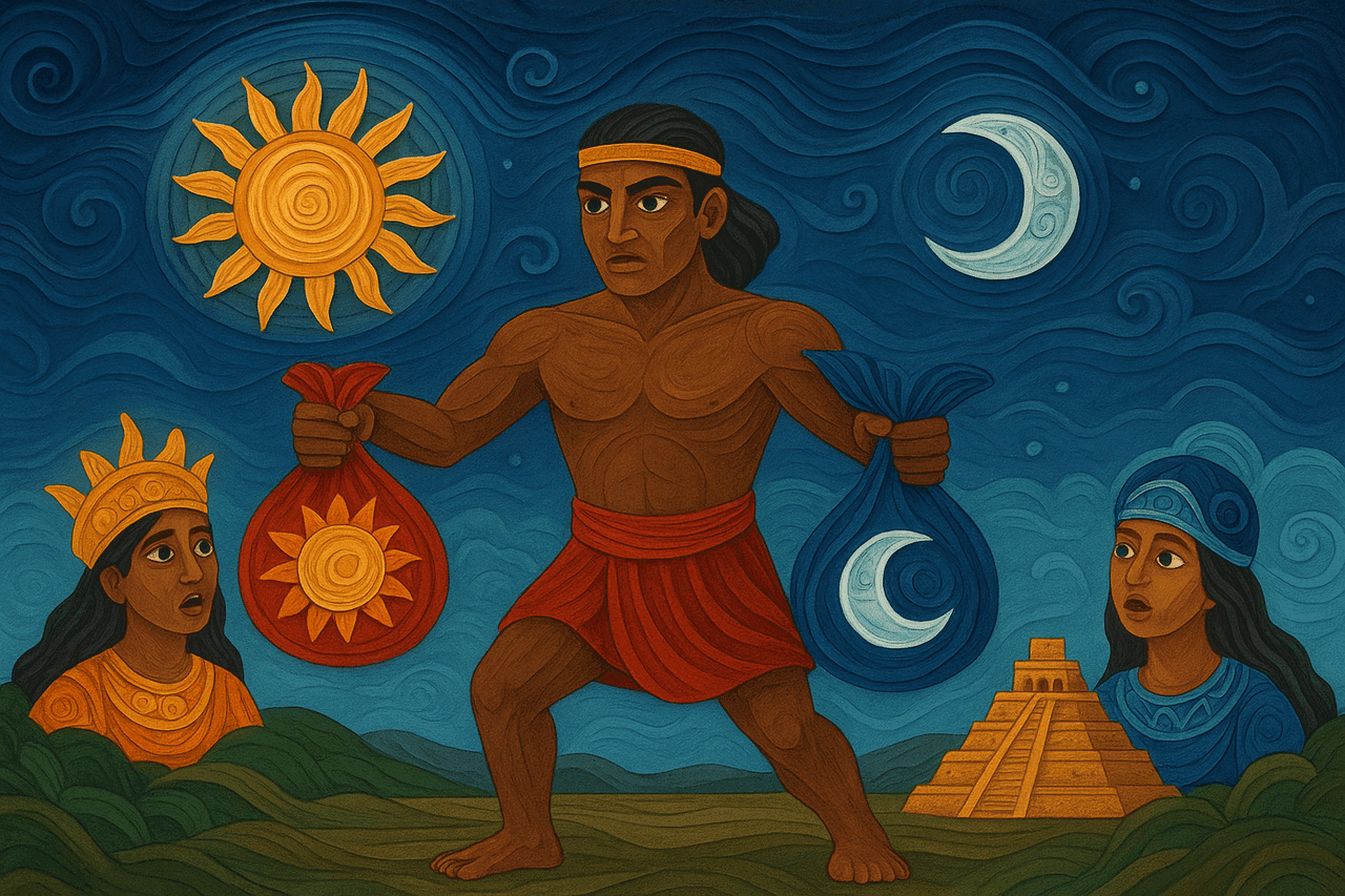 Ilustracion de El hombre que atrapó al sol y a la luna