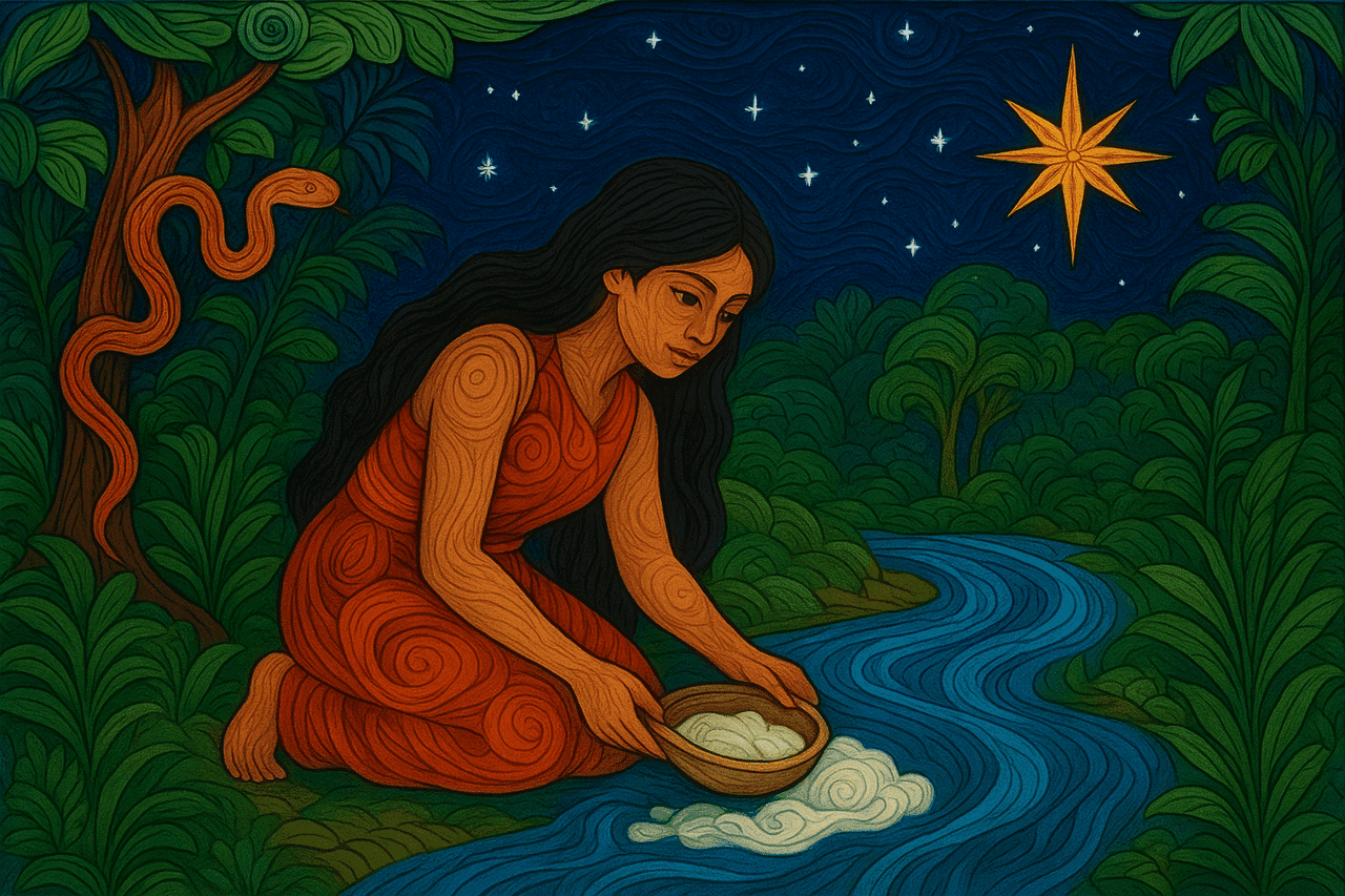 Ilustracion de El origen de las frutas