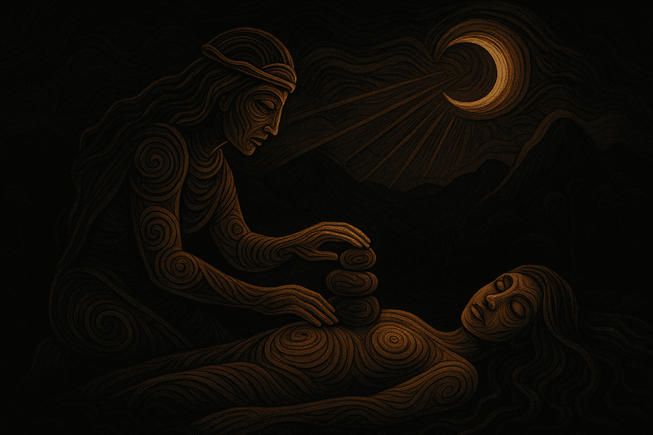 Ilustración de El primer hombre y la primera mujer