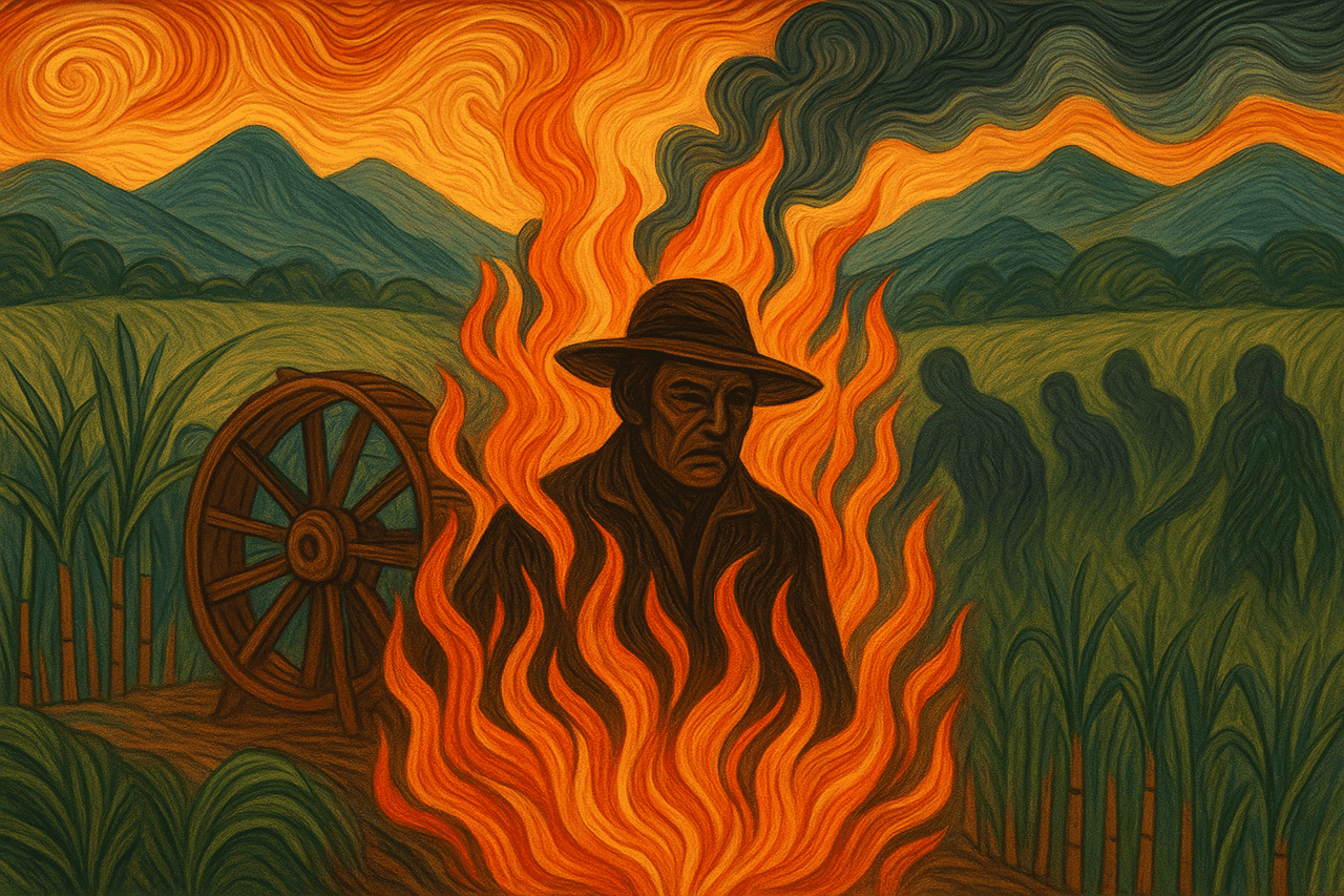 Ilustracion de El trapiche ardiendo