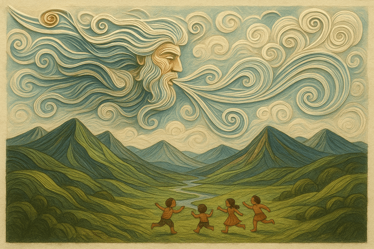 Ilustracion de El viento y sus hijos