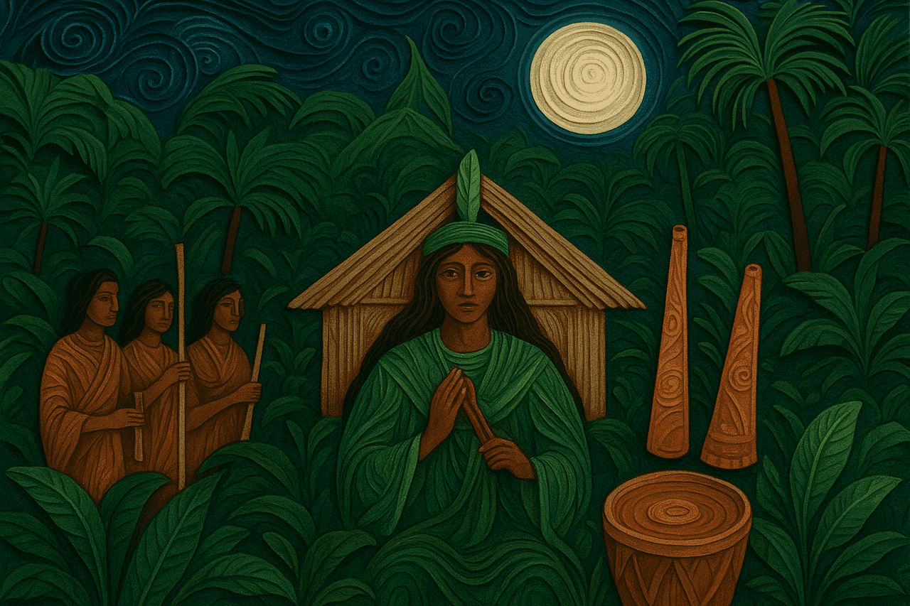 Ilustración de Guelamún Yé, el nieto del trueno