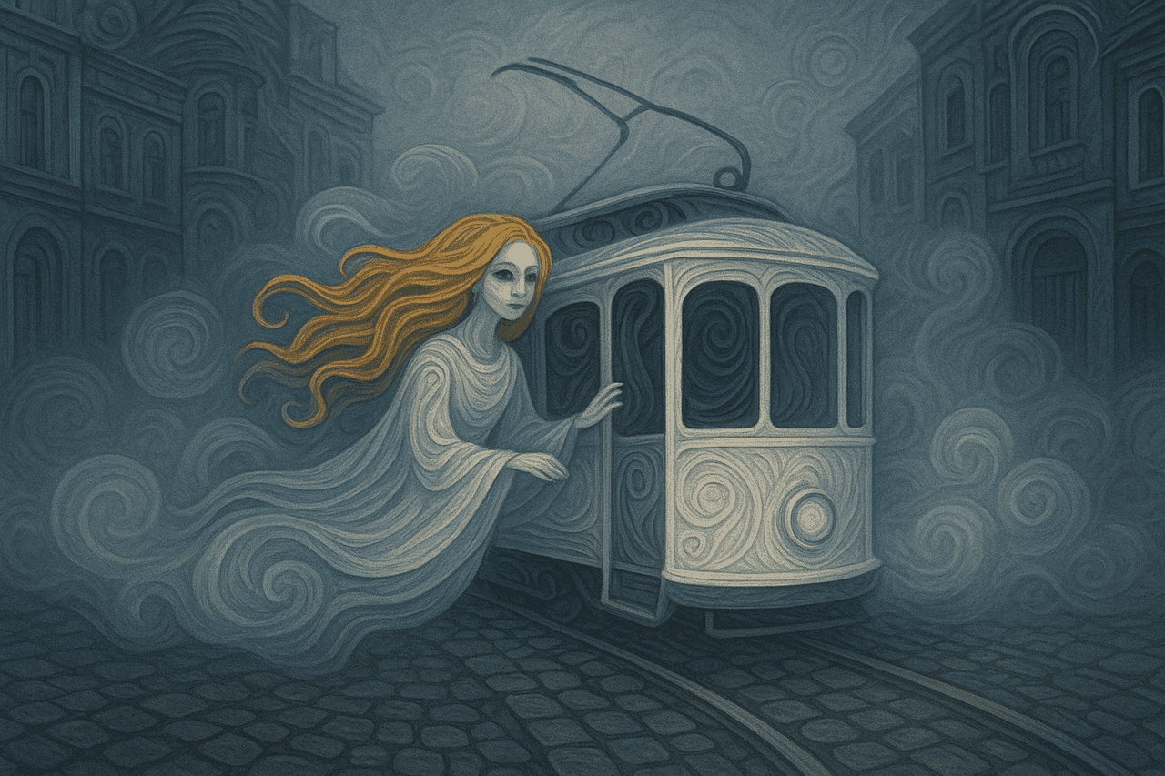 Ilustracion de La bruja del tranvía