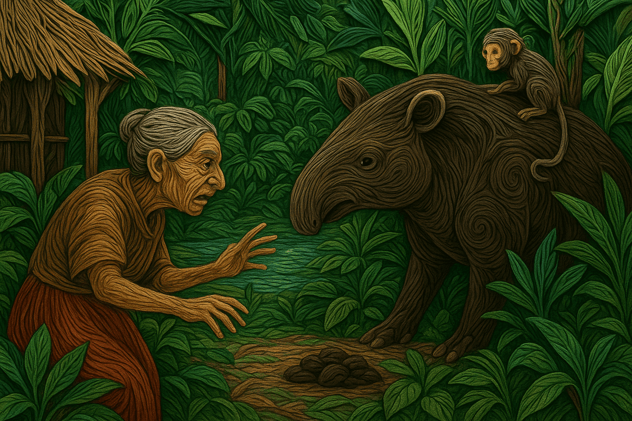 Ilustracion de La danta y el terecay