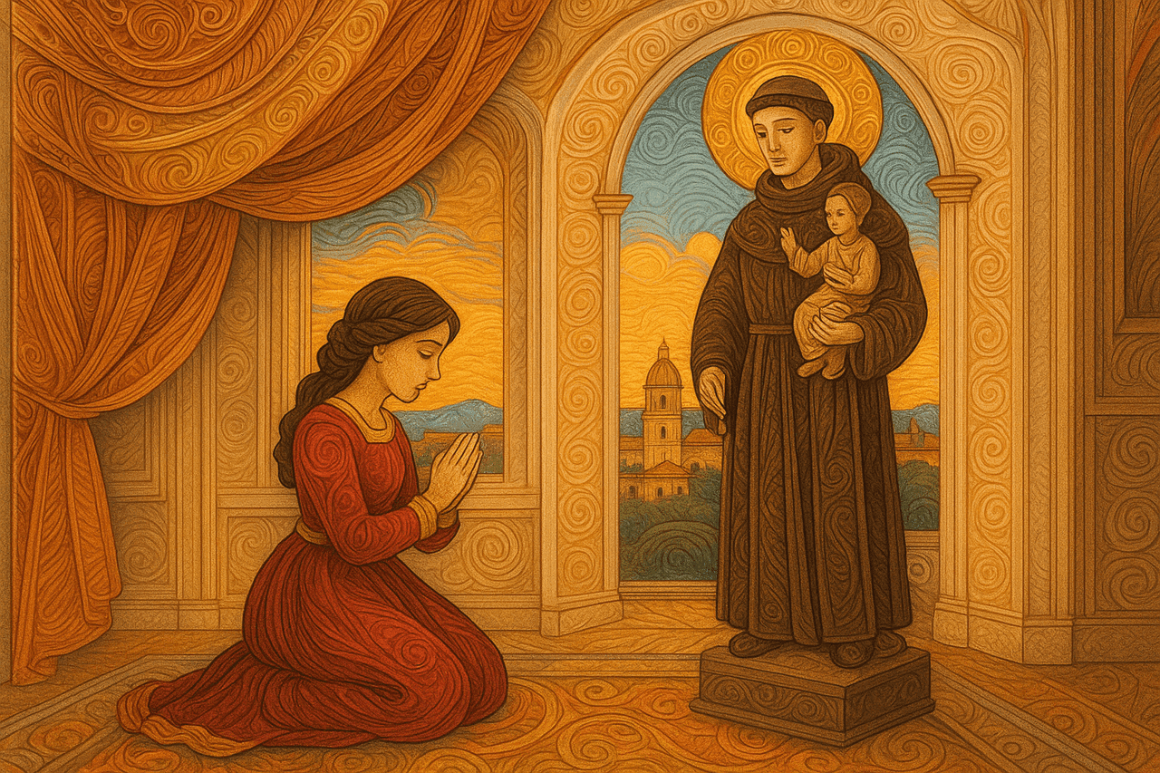 Ilustracion de La imagen de San Antonio