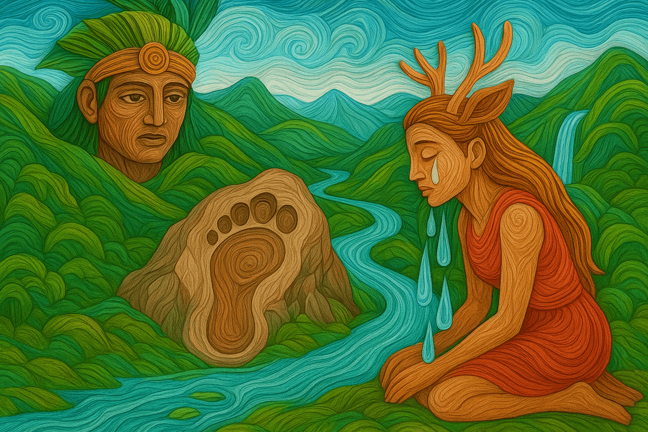 Ilustracion de Las Huellas de Mápura