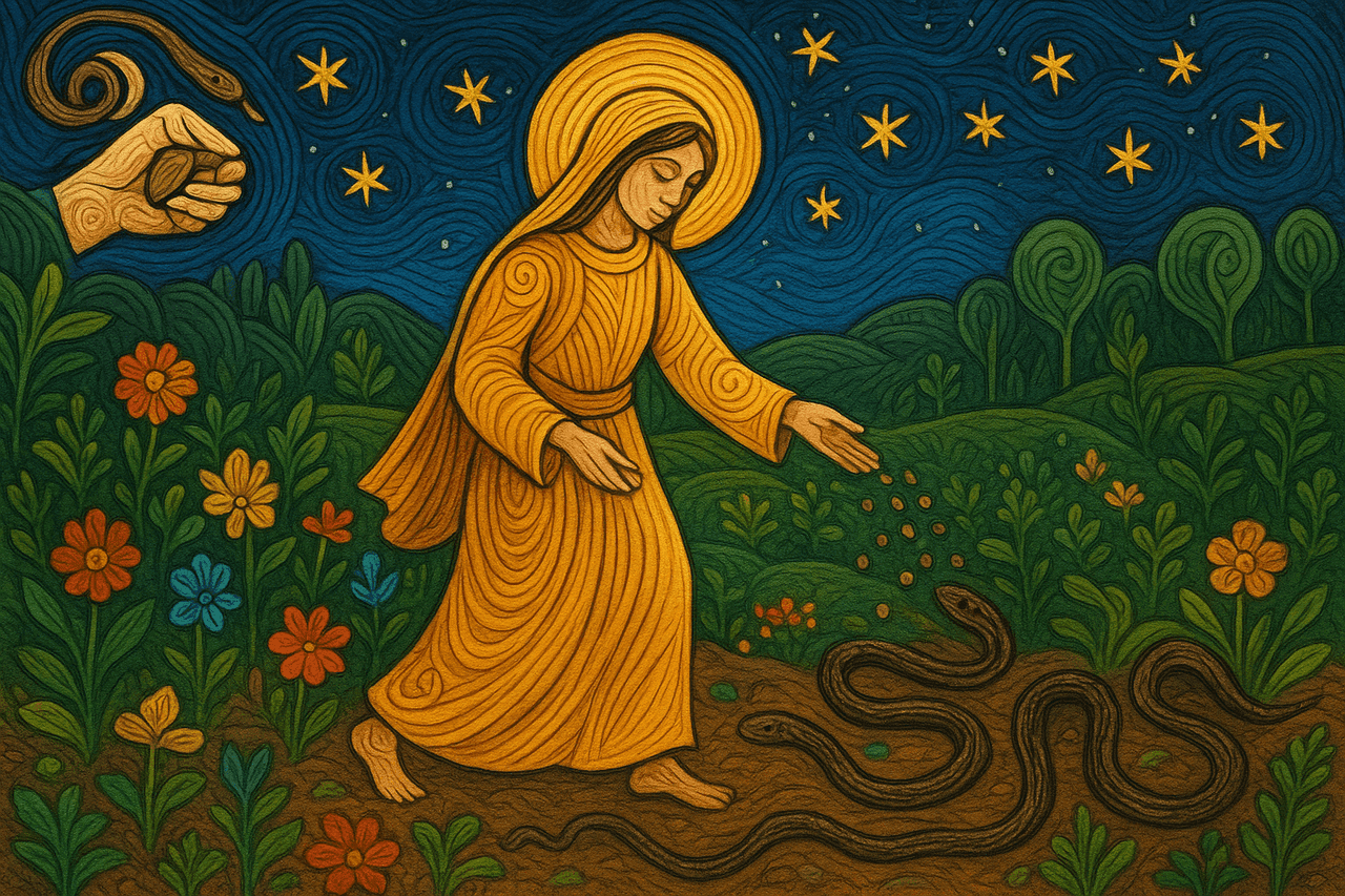 Ilustracion de Origen de las plantas