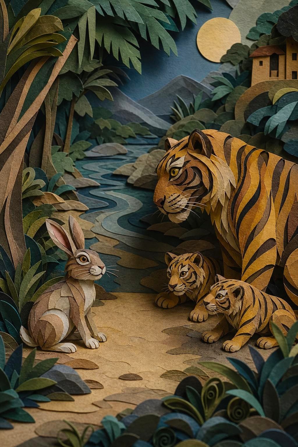 Conejo y los hijos de tía tigra: segunda escena del relato