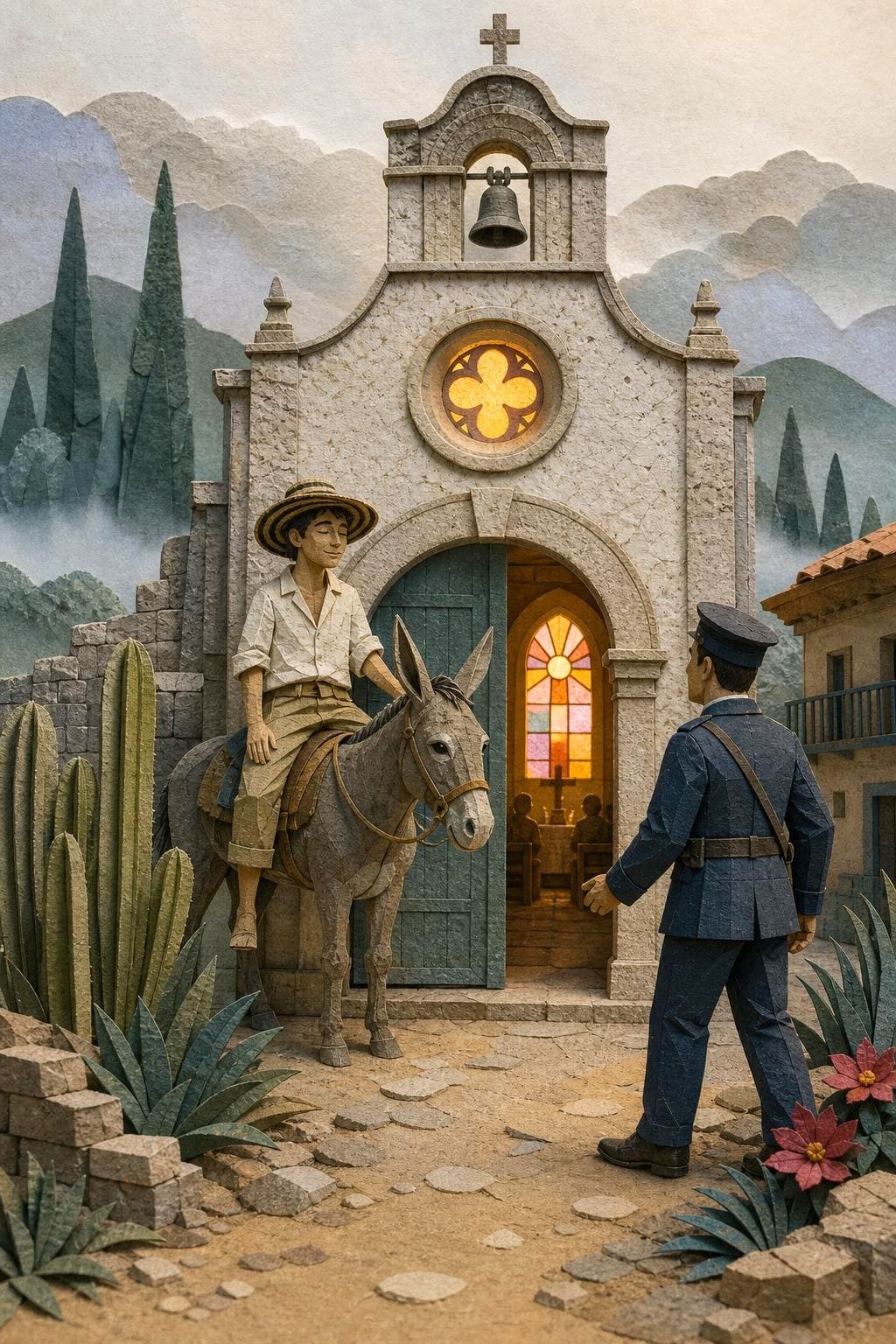 El burro y la policía: segunda escena del relato