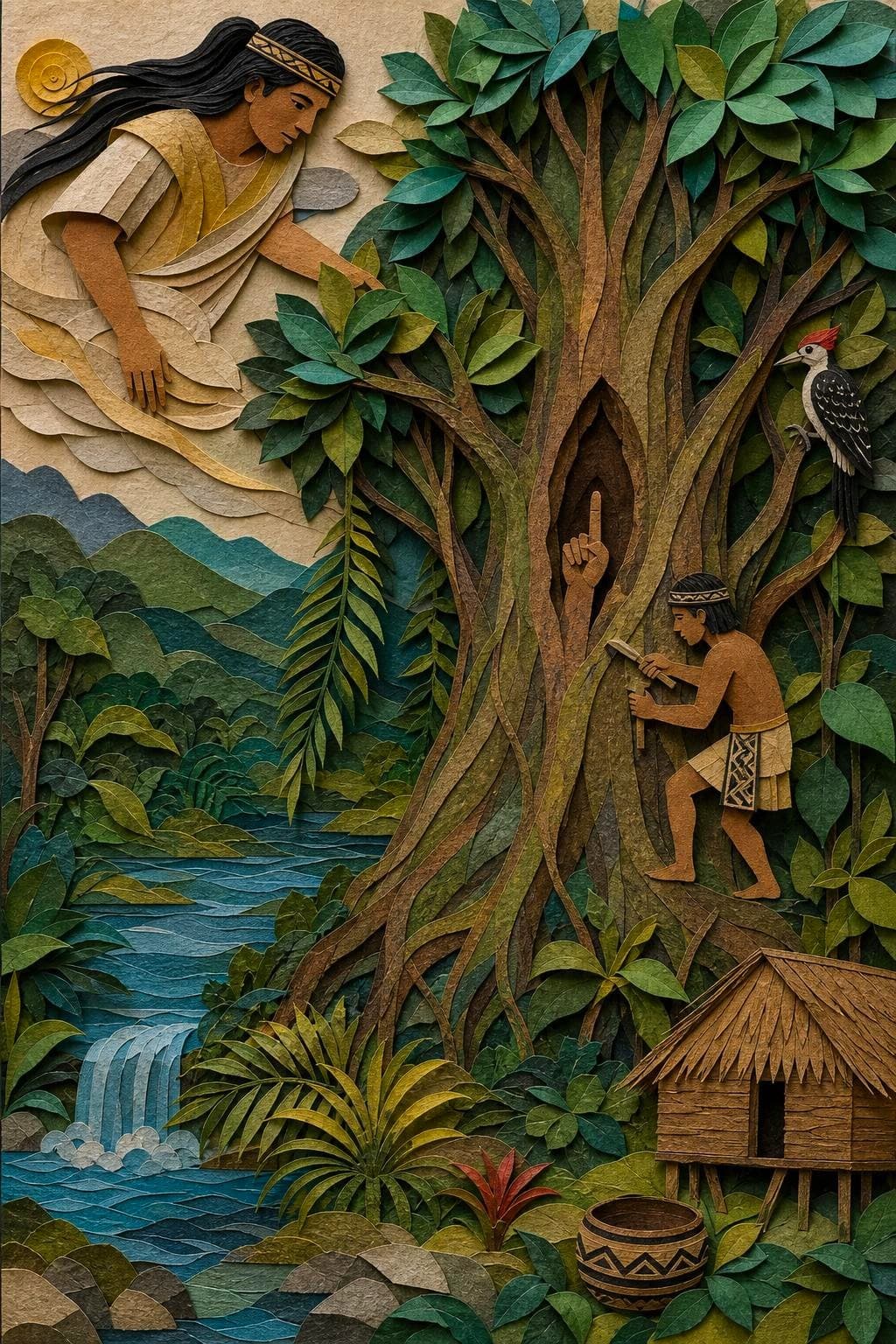 El hijo de Karagabí encerrado en el árbol: el acto del relato