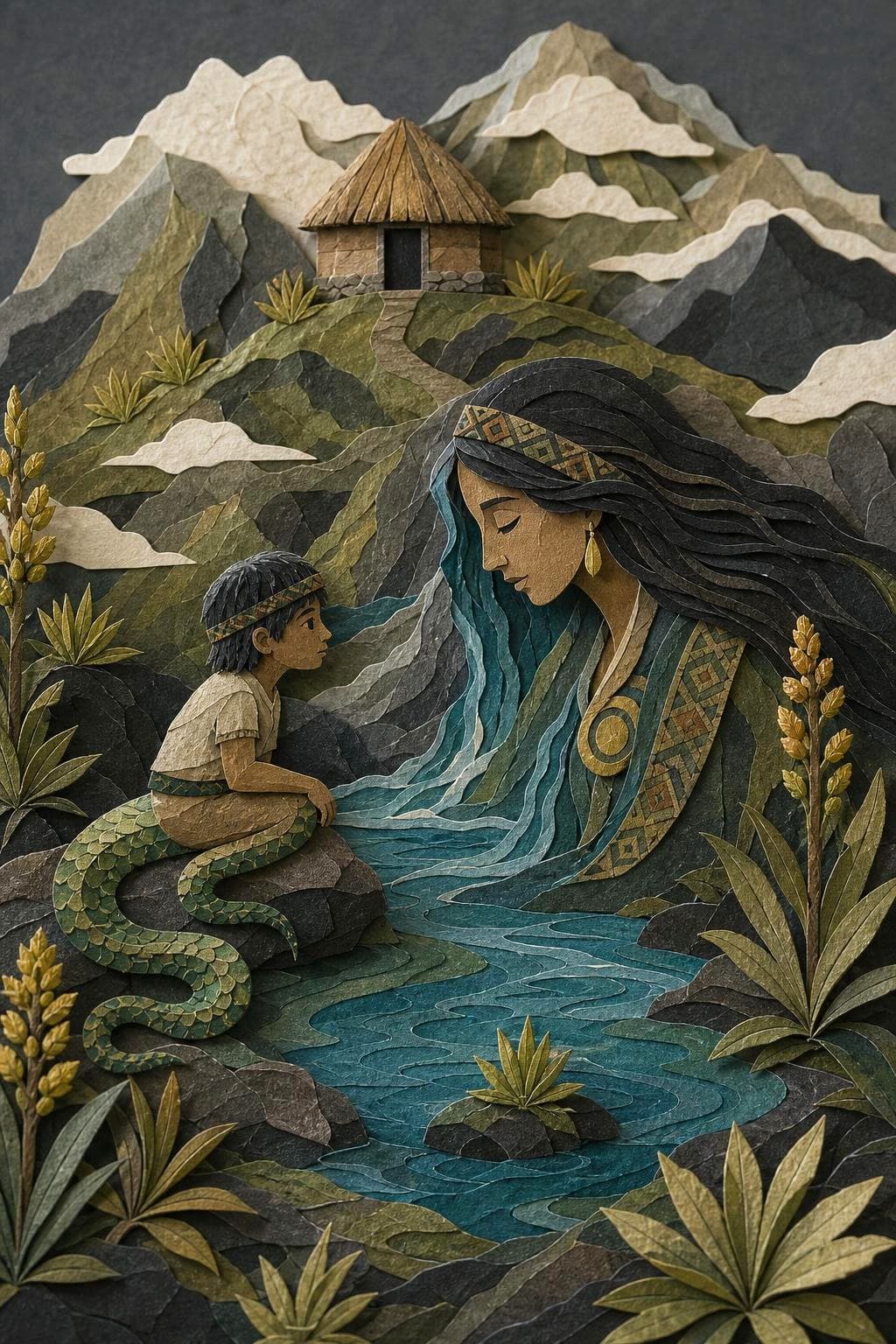 El niño serpiente y la laguna: el acto del relato