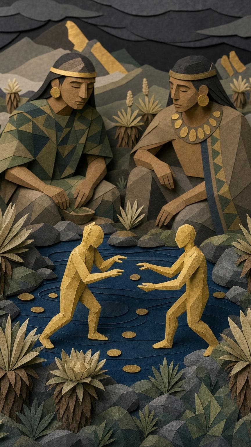 La aparición de los primeros seres humanos: segunda escena del relato