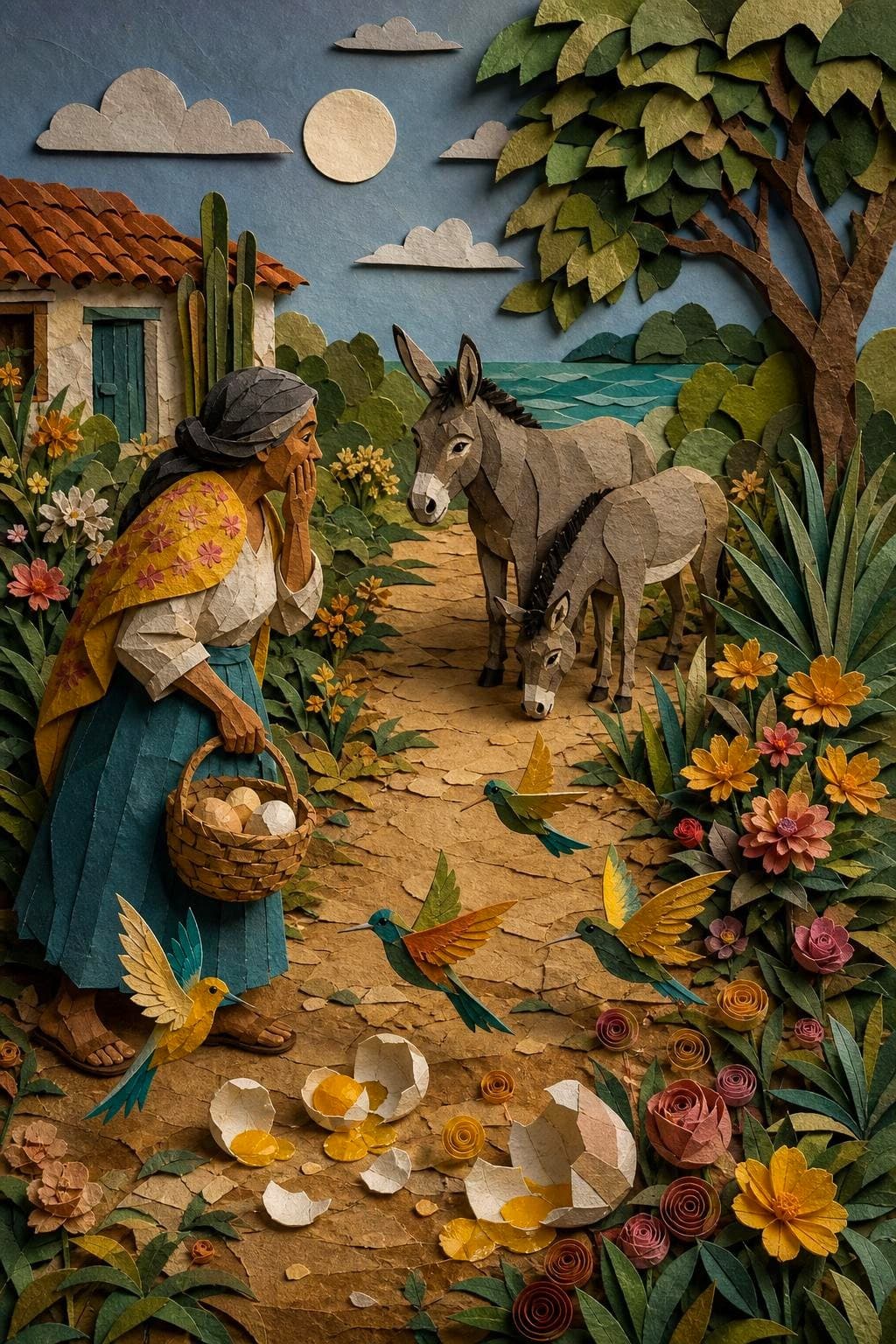 La vieja, el burro y los huevos: el acto del relato