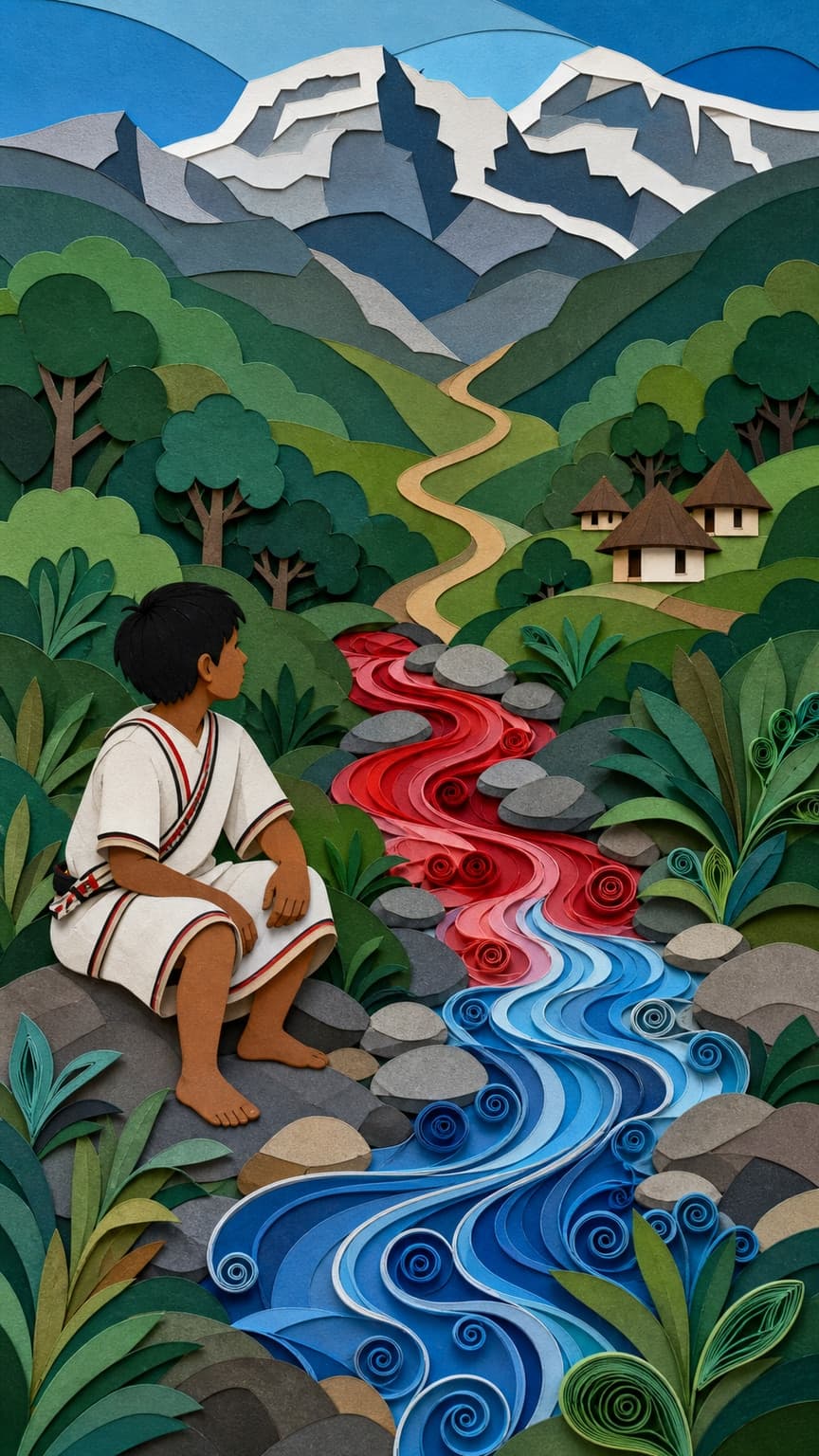 Monoa, el hijo de la montaña: segunda escena del relato