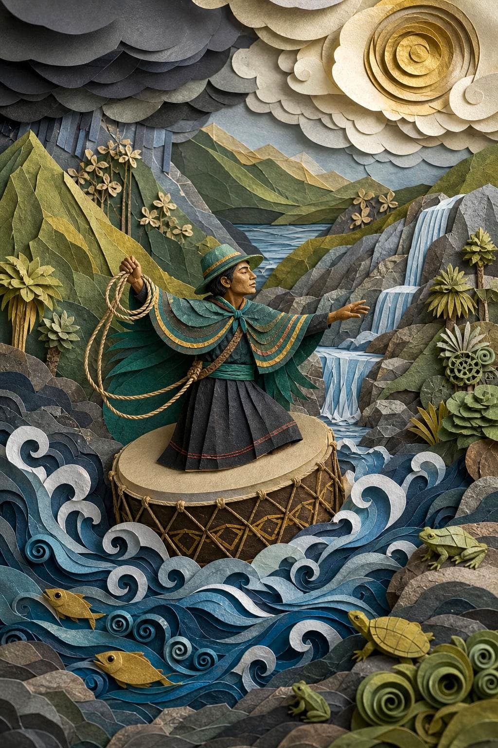 El diluvio, la lechuza y el totumo: segunda escena del relato