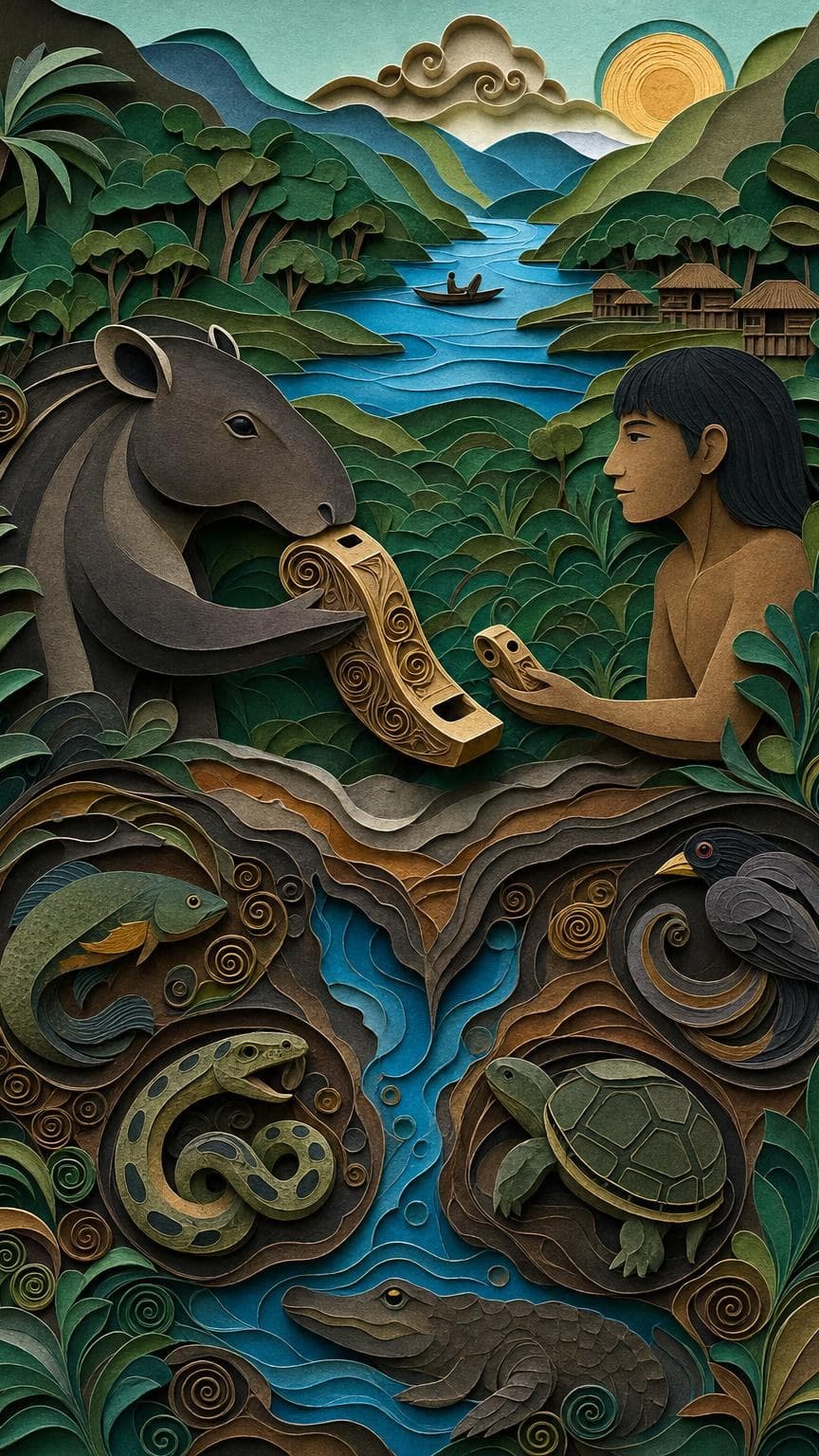 Yepá Huáke y la transformación de los animales: segunda escena del relato