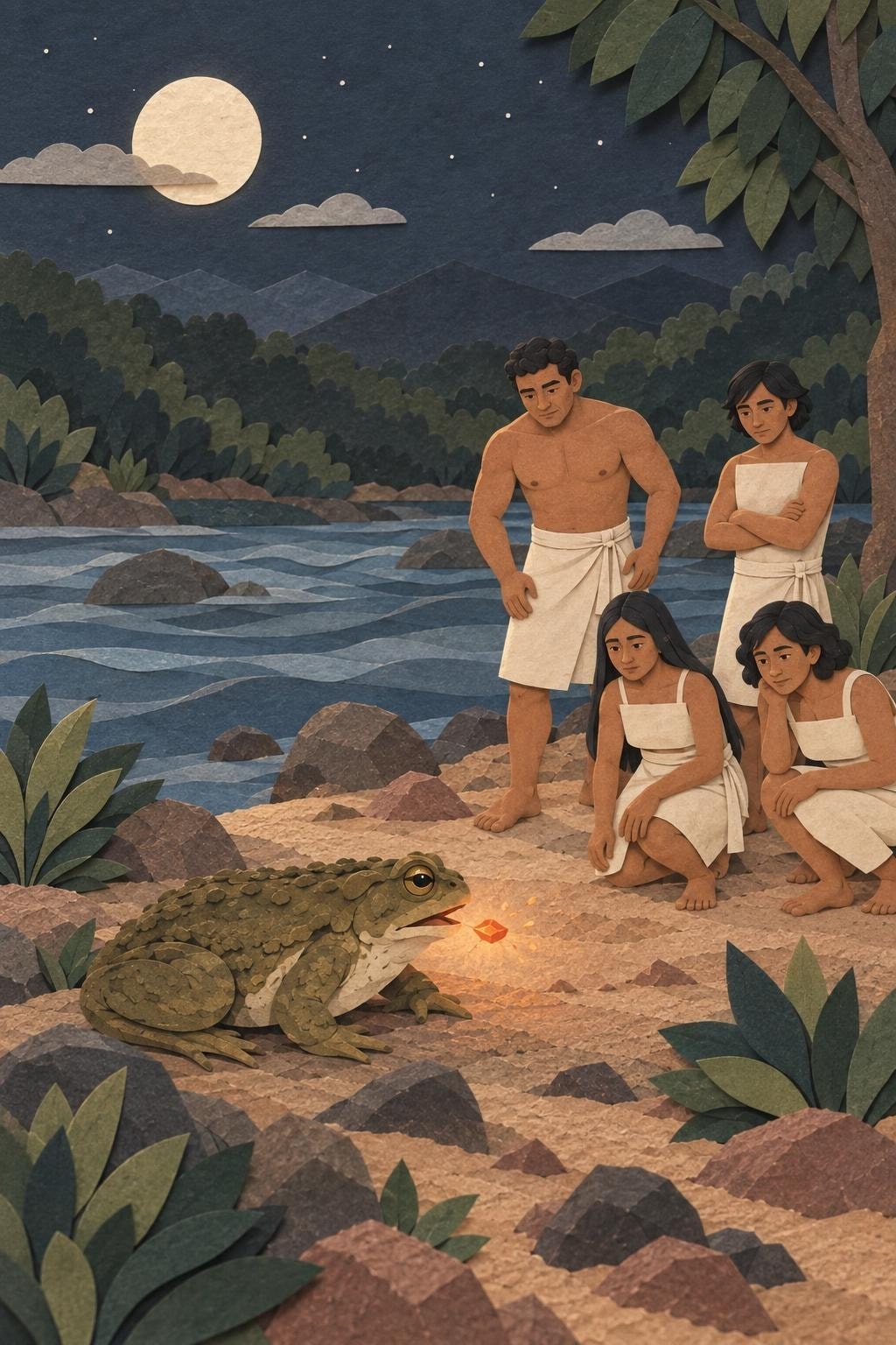 Huhum, el sapo que trajo el fuego: el acto del relato