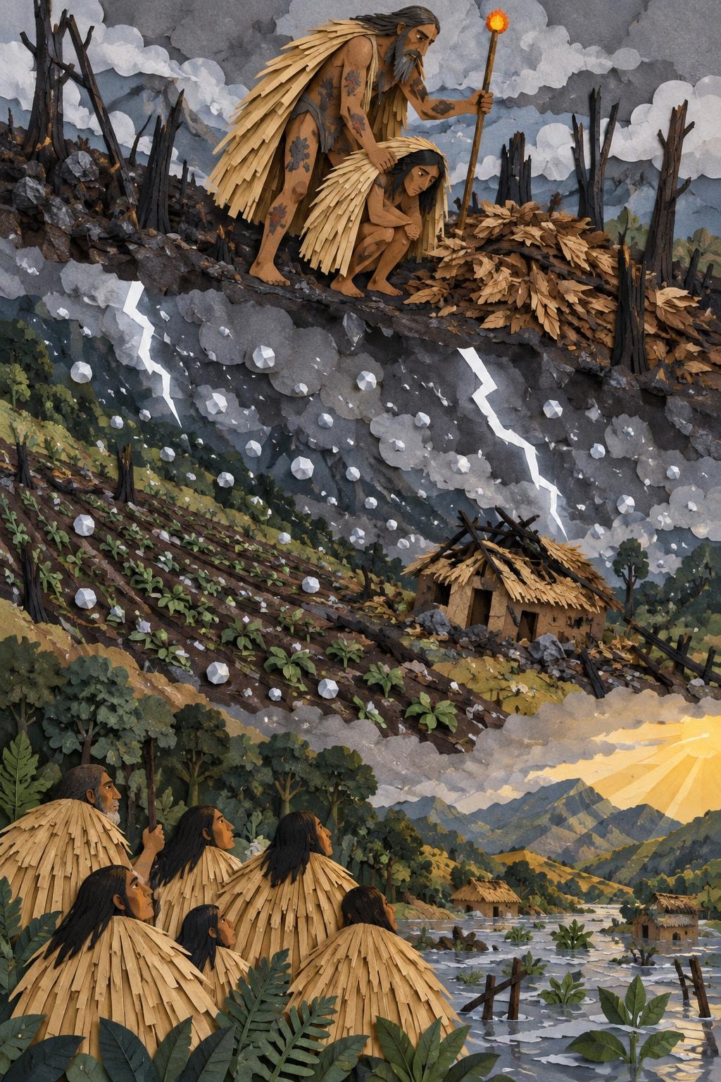 El viejo Tempestad y los dos rayos: el acto del relato