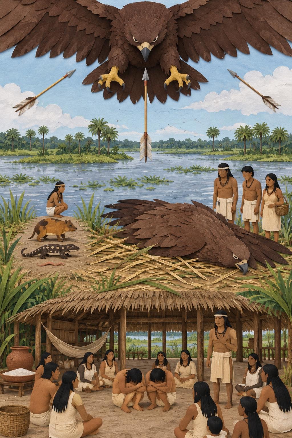 El brujo y el águila enorme: el acto del relato