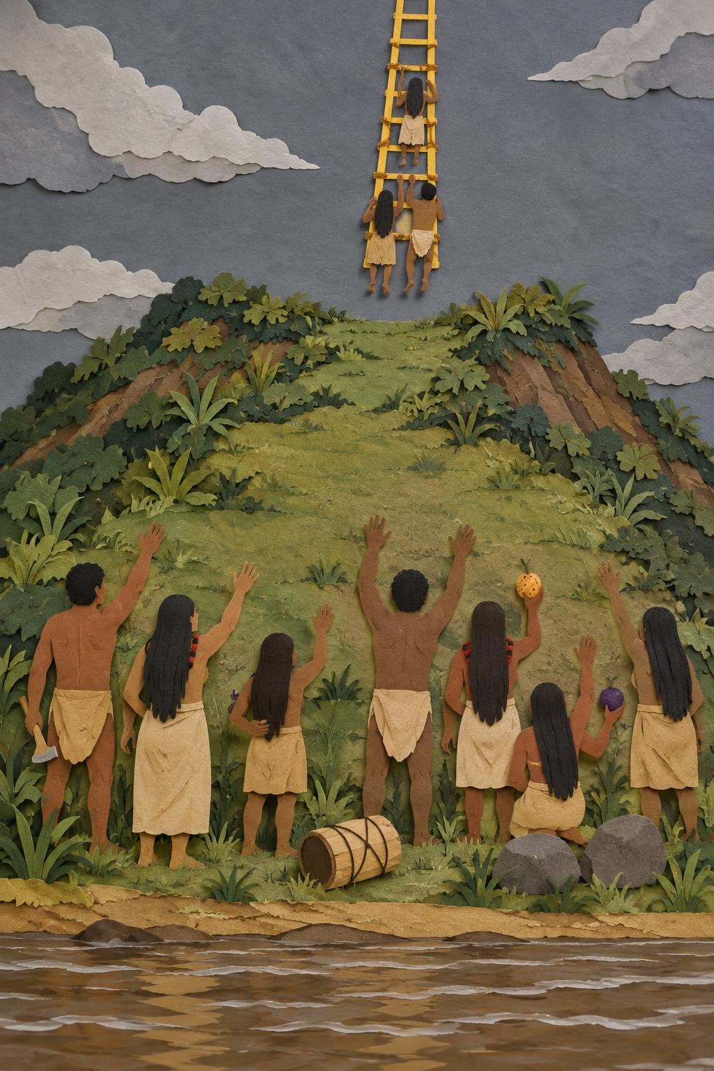 Tachi Nawe, Tachi Akhore y el origen de la gente: el acto del relato